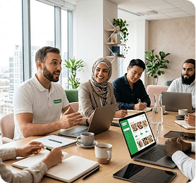 HalalHub team reviewing partner growth